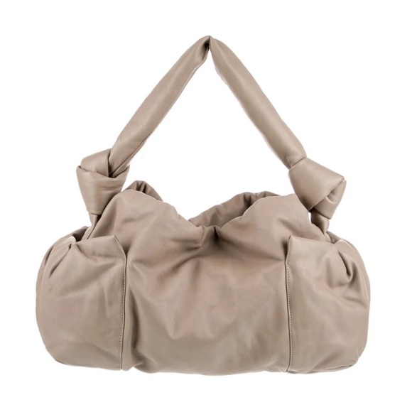 DOROTHEE SCHUMACHER Puffy Slouchy Knotted Handle Bag. Grey. LARGE. RT $998. - Picture 1 of 14